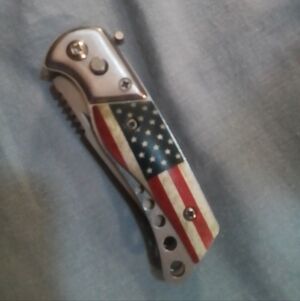 Patriotic Switch Blade Pocket Knife